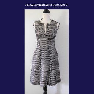 J. Crew B&W Eyelet Dress